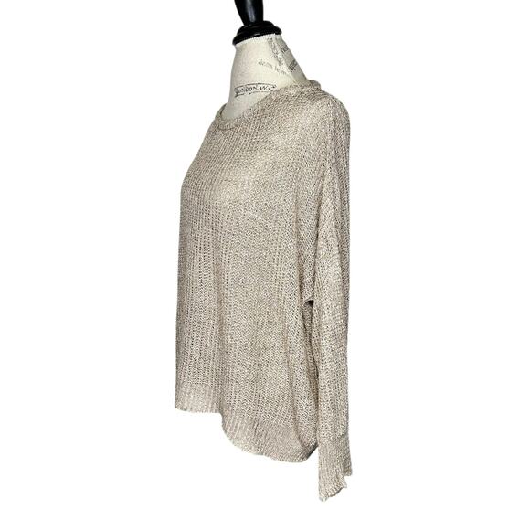 Brandy Melville | Women | Tan Wool Blend Sheer Loose Knit LS Sweater | One Size - Picture 4 of 10